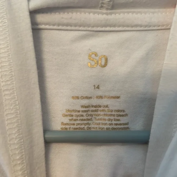 SO Rainbow “You Are So Awesome” Hoodie Tee Girls Size 14 White Pocket Casual Top - Picture 8 of 8